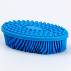 Мочалка детская силиконовая для купания малышей, голубая - Фото 3