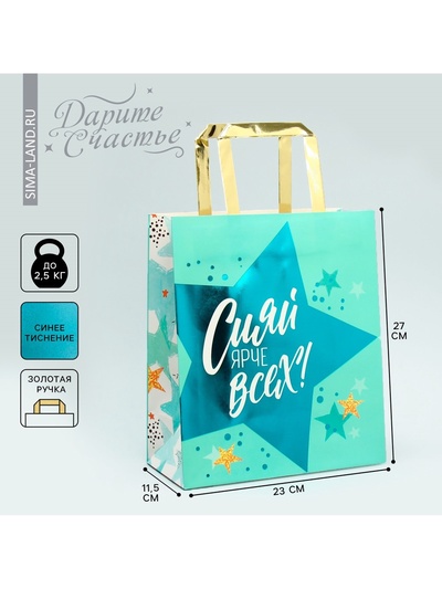 Пакет подарочный «Сияй», упаковка, ML 23×27×11.5 см