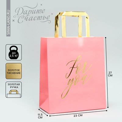 Пакет подарочный, упаковка, «Для тебя», ML 23×27×11.5 см