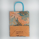 Пакет подарочный крафтовый, упаковка, Flowers for you, 18 х 23 х 10 см (комплект 2 шт) - фото 26480182