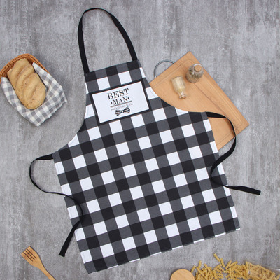 Фартук Доляна Best man black, 70×60 см, рогожка,100% хл, 160 г/м²