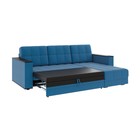 Диван угловой «Атлант», c подлокотниками, спальное место 1400×1970 мм, велюр, цвет сапфир neo 27/синий - Фото 2