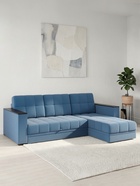 Диван угловой «Атлант», c подлокотниками, спальное место 1400×1970 мм, велюр, цвет сапфир neo 27/синий - Фото 4