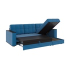 Диван угловой «Атлант», c подлокотниками, спальное место 1400×1970 мм, велюр, цвет сапфир neo 27/синий - Фото 7