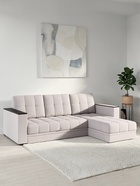 Диван угловой «Атлант», c подлокотниками, спальное место 1400×1970 мм, велюр, цвет бежевый neo 4 - Фото 4