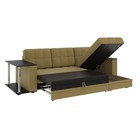 Диван угловой "Атлант" со столиком ЛДСП, велюр, Neo 12 голд, золотой С/М 1400х1970 - Фото 2