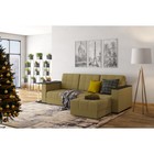 Диван угловой "Атлант" со столиком ЛДСП, велюр, Neo 12 голд, золотой С/М 1400х1970 - Фото 3