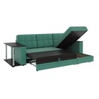 Диван угловой «Атлант», c подлокотниками, с столиком, спальное место 1400×1970 мм, велюр, цвет грин neo 23 грин/зелёный - Фото 2