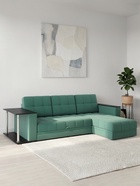 Диван угловой «Атлант», c подлокотниками, с столиком, спальное место 1400×1970 мм, велюр, цвет грин neo 23 грин/зелёный - Фото 4