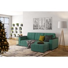 Диван угловой «Атлант», c подлокотниками, с столиком, спальное место 1400×1970 мм, велюр, цвет грин neo 23 грин/зелёный - Фото 7