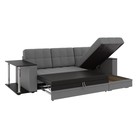 Диван угловой «Атлант», c подлокотниками, с столиком, спальное место 1400×1970 мм, велюр, цвет графит neo 26/тёмно - серый - Фото 2