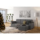 Диван угловой «Атлант», c подлокотниками, с столиком, спальное место 1400×1970 мм, велюр, цвет графит neo 26/тёмно - серый - Фото 3