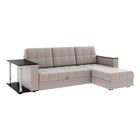 Диван угловой "Атлант" со столиком ЛДСП, велюр, Neo 8 кэмэл С/М 1400х1970 - Фото 1