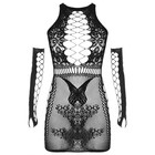 Эротическое белье Оки-Чпоки, крупная сетка на груди и бедрах, с рукавами OS, черный - Фото 5
