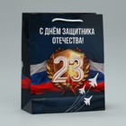 Пакет подарочный ламинированный, упаковка, «Защитник Отечества», ML 21 х 25 х 8 см - Фото 4