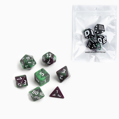 Кубики - дайсы для ДнД, набор 7 шт.