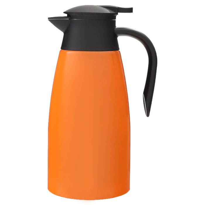 Термос-кофейник, 2 л, сохраняет тепло до 24 ч, оранжевый - Фото 1