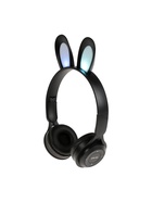 Наушники детские, беспроводные, накладные, с ушками зайца, Y08R, Bluetooth 5.1, с микрофоном, с подсветкой, 400 мАч, чёрные - Фото 5