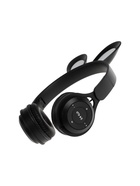 Наушники детские, беспроводные, накладные, с ушками зайца, Y08R, Bluetooth 5.1, с микрофоном, с подсветкой, 400 мАч, чёрные - Фото 6