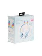 Наушники детские, беспроводные, накладные, с ушками зайца, Y08R, Bluetooth 5.1, с микрофоном, с подсветкой, 400 мАч, синий - Фото 12