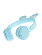 Наушники детские, беспроводные, накладные, с ушками зайца, Y08R, Bluetooth 5.1, с микрофоном, с подсветкой, 400 мАч, синий - Фото 6