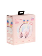 Наушники детские, беспроводные, накладные, с ушками зайца, Y08R, Bluetooth 5.1, с микрофоном, с подсветкой, 400 мАч, розовые - Фото 12