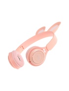 Наушники детские, беспроводные, накладные, с ушками зайца, Y08R, Bluetooth 5.1, с микрофоном, с подсветкой, 400 мАч, розовые - Фото 6