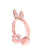 Наушники детские, беспроводные, накладные, с ушками зайца, Y08R, Bluetooth 5.1, с микрофоном, с подсветкой, 400 мАч, розовые - Фото 7