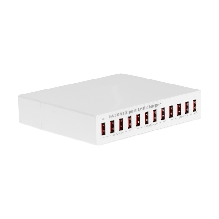 Зарядная станция X6, 12 USB, 150 W, белая - Фото 1