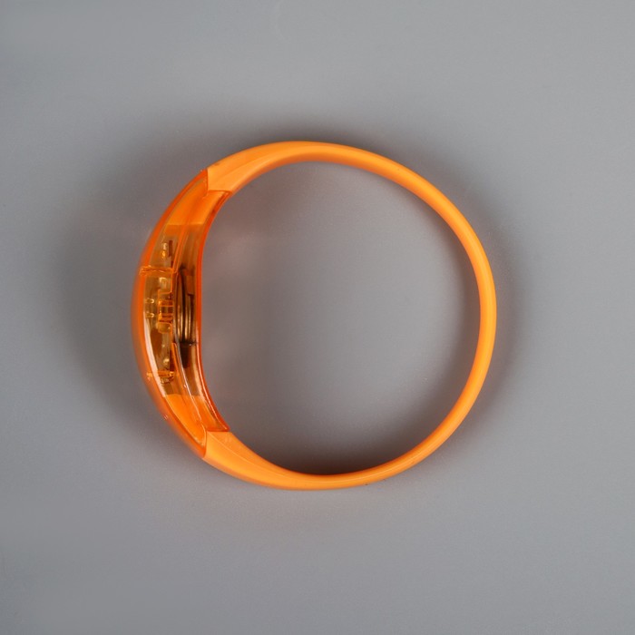 Светодиодный браслет оранжевый батарейки CR2016х2, свечение оранжевое - фото 1899230872