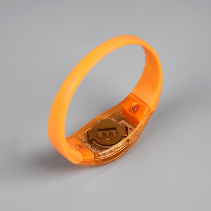 Светодиодный браслет оранжевый батарейки CR2016х2, свечение оранжевое - фото 1899230874