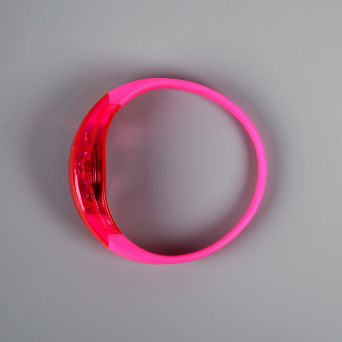 Светодиодный браслет розовый, батарейки CR2016х2, свечение розовое - фото 1900704587