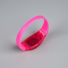 Светодиодный браслет розовый, батарейки CR2016х2, свечение розовое - Фото 6