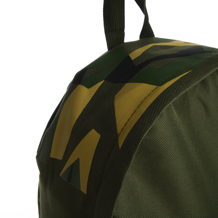 Рюкзак текстильный с печатью на верхней части, 38х29х11 см, зеленый