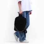 Рюкзак текстильный с цепочкой, 38х29х11 см, черный - фото 320963587