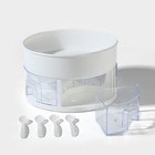 Органайзер для специй и соусов вращающийся, 4 ячейки, 2-х ярусный, 23×13.5 см, пластик, белый - Фото 2