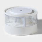 Органайзер для специй и соусов вращающийся, 4 ячейки, 2-х ярусный, 23×13.5 см, пластик, белый - Фото 6