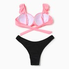 Купальник раздельный женский MINAKU, розово-чёрный, размер 42 - Фото 10