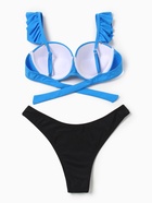 Купальник раздельный женский MINAKU, синий, чёрный, размер 46 - Фото 9