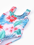 Купальник для девочки слитный MINAKU «Листья», зелёно-белый, рост 128-134 см - Фото 7