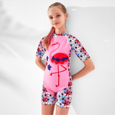 Купальник для девочки слитный MINAKU «Фламинго», розовый, рост 134-140 см