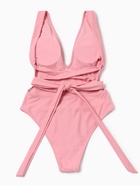 Купальник женский слитный с завязками на спине MINAKU, размер 42, розовый - Фото 8