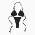 Купальник раздельный бикини на завязках женский MINAKU. чёрный размер 42 - Фото 7