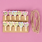 Прищепки декоративные с верёвкой для подвеса «Сердечки» набор 10 шт., 2,5 × 12,5 × 13,5 см - Фото 4