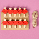 Прищепки декоративные с верёвкой для подвеса «Губки» набор 10 шт., 2,5 × 12,5 × 13,5 см - фото 8850586