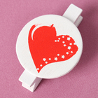 Прищепки декоративные «Сердечки» набор 6 шт., 2 × 11,5 × 16 см - фото 8850594