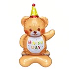 Шар фольгированный 35" «Мишка в колпаке» на подставке, под воздух 9933712
