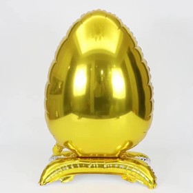 Шар фольгированный 30" «Яйцо пасхальное», на подставке, золото, под воздух
