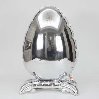 Шар фольгированный 30" «Яйцо пасхальное», на подставке, серебро