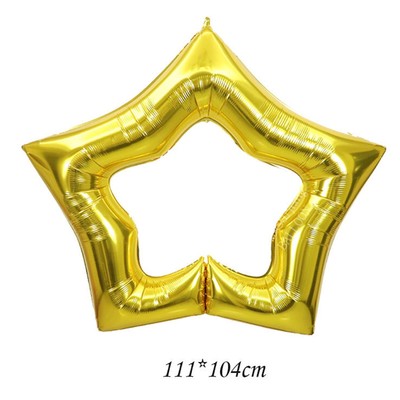 Шар фольгированный 44" «Звезда контур», золото